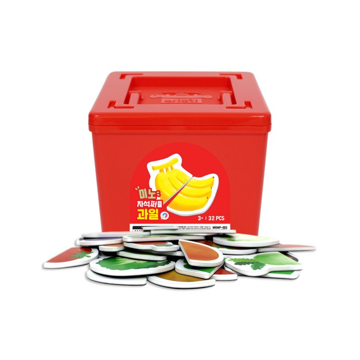 아리아띠 미노 자석퍼즐 과일, 혼합색상, 32피스, 1개