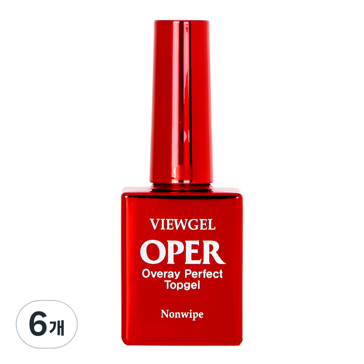 뷰젤 OPER 오버레이 오빠 탑 젤, 단일색상, 10ml, 6개 뷰젤 OPER 오버레이 오빠 탑 젤, 단일색상, 10ml, 6개