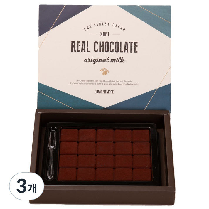 꼬모쎔쁘레 소프트 리얼 초콜릿 오리지널, 90g, 3개 