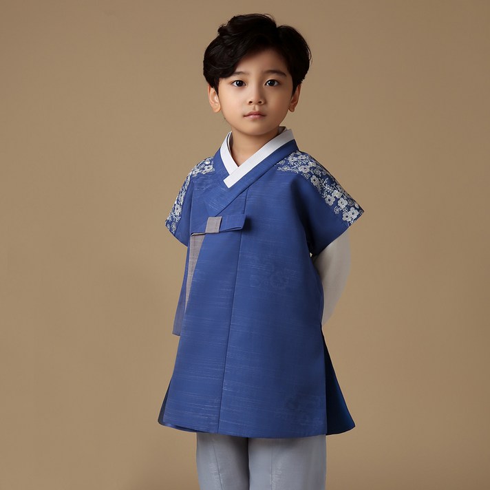 금동이아가한복 남아용 남어깨잔꽃수 아동한복세트 AM135 + 복주머니