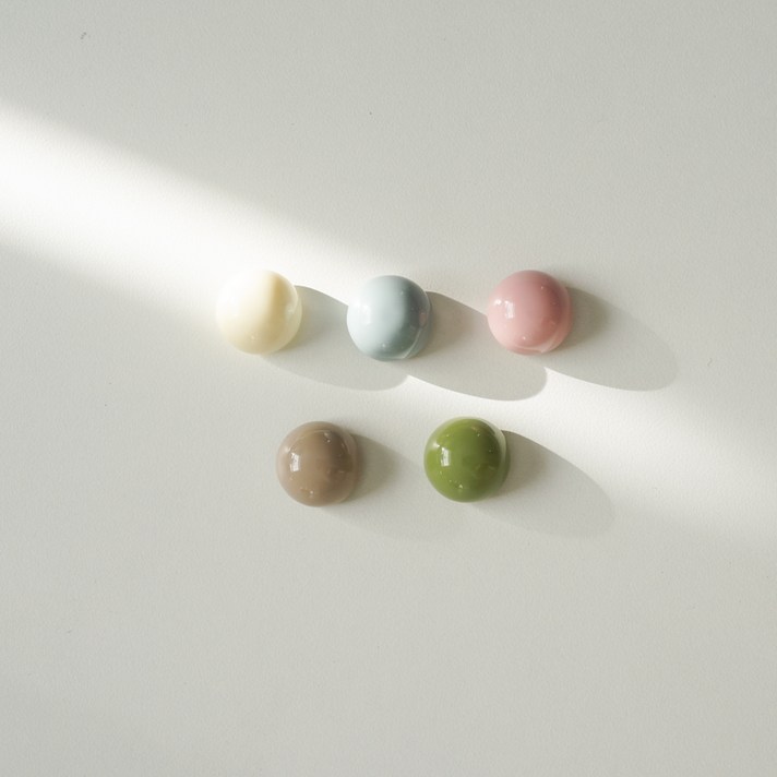  파스텔 미니 냉장고 자석 원형 5종 세트 