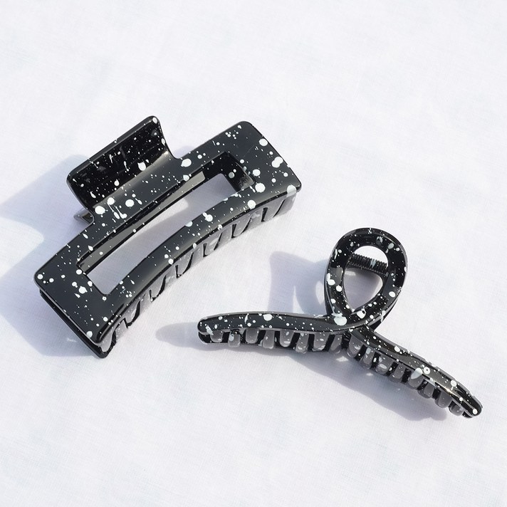 메르시밴드 페인트 꼬임 사각 대형 집게핀 2종 세트