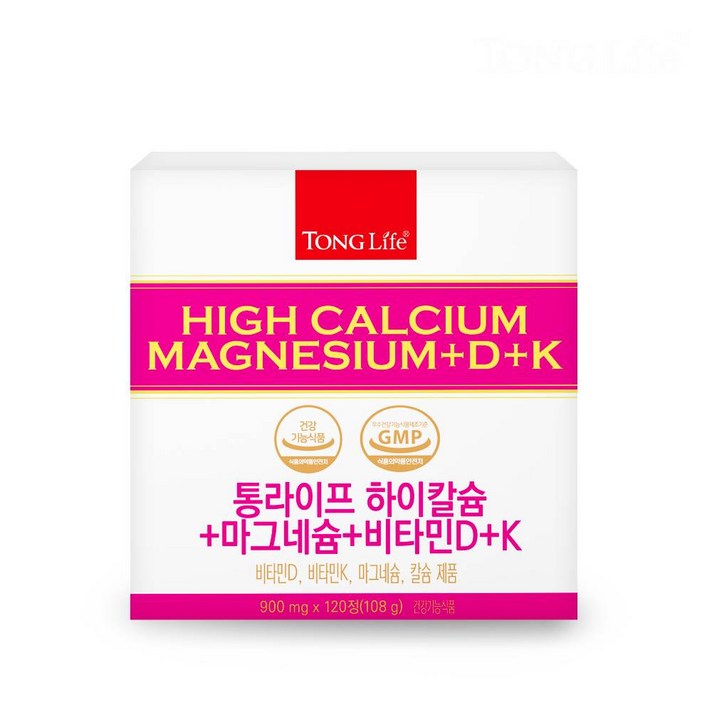 통라이프 하이칼슘 + 마그네슘 + 비타민D + K 2개월분 108g, 1개, 120정