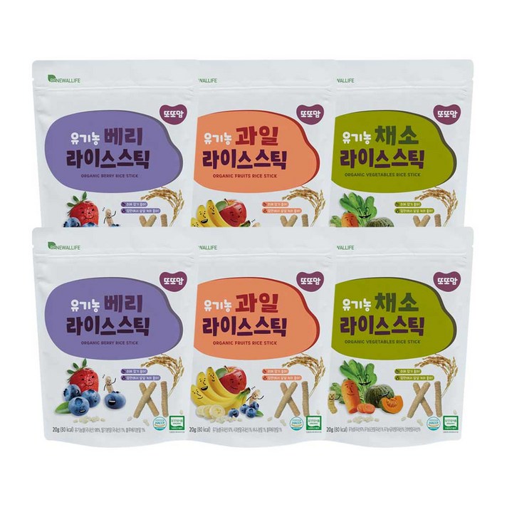 또또맘 유아용 라이스 스틱 과자 3종 세트, 2세트, 베리, 과일, 채소