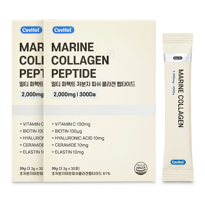 세비톨 멀티 퍼펙트 저분자 피쉬 콜라겐 펩타이드 30포, 3.3g, 60포