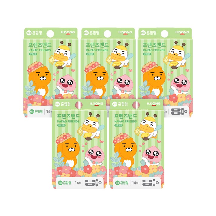 일동제약 카카오 프렌즈 캐릭터 반창고 혼합형 14p, 5개