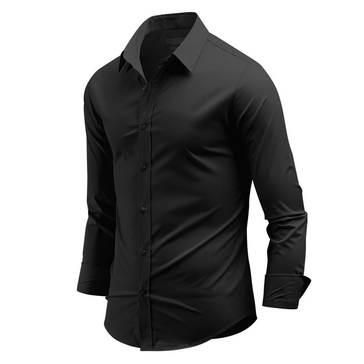 다꾸앙 남성용 긴팔 오직 스판 솔리드 셔츠 C12E5_ss2475