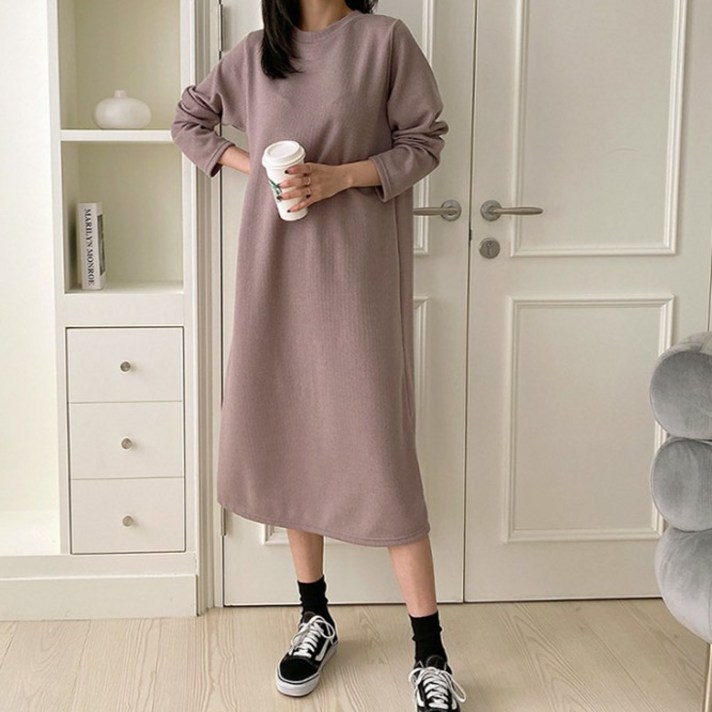 여성용 하리보 겨울 임부 원피스