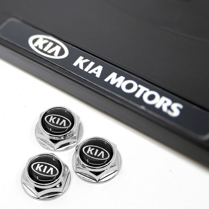 현대모비스 기아 천공 번호판가드 + 크롬볼트 풀세트, 1세트