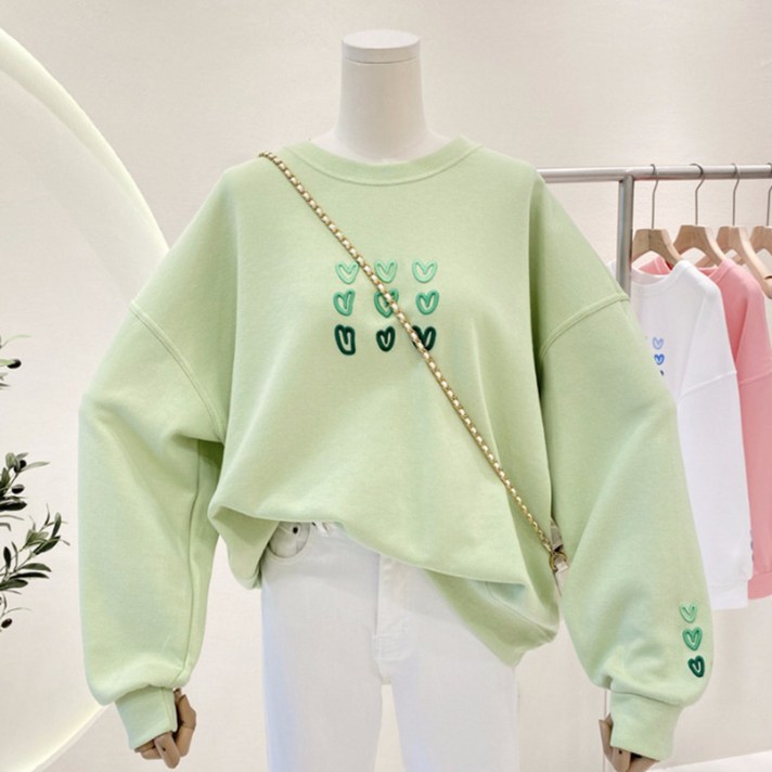 엘쏘 NINE HEART 루즈핏 기본 긴팔 맨투맨