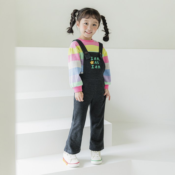 라라아망 여아용 롤린 멜빵바지