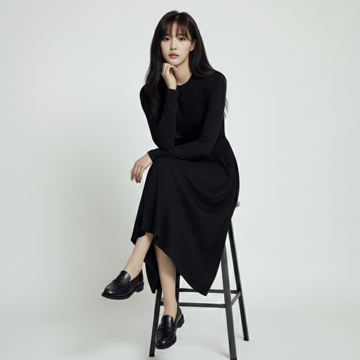 페이퍼먼츠 프로방스 프렌치 하이넥 롱 원피스 13957