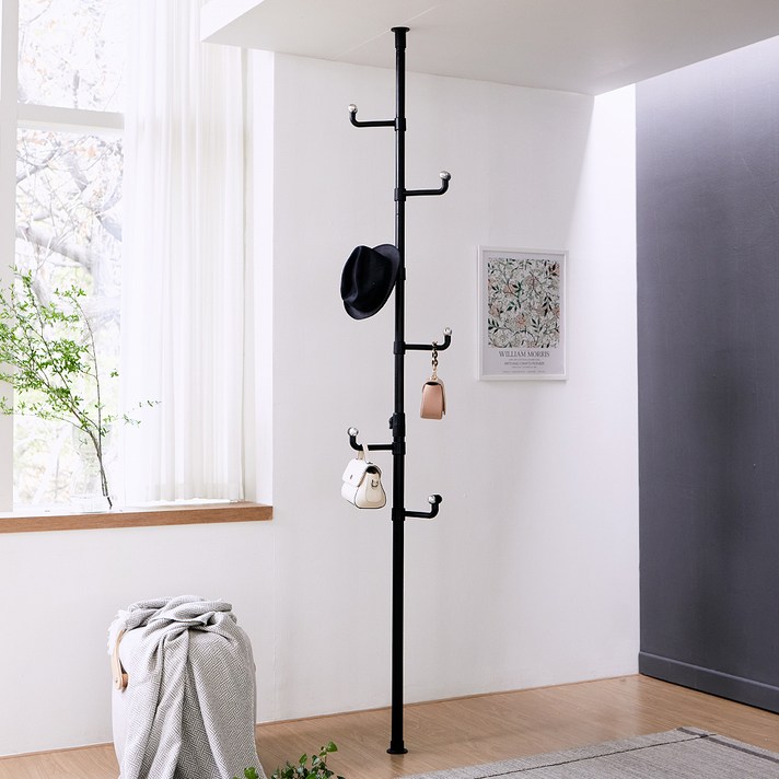  트레벨 커넥트 38mm 1단 폴행거, 블랙 