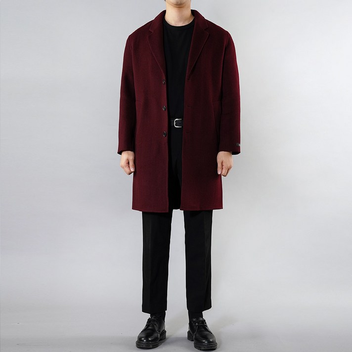 언탭트 남성용 스탠다드 싱글 핸드메이드 코트