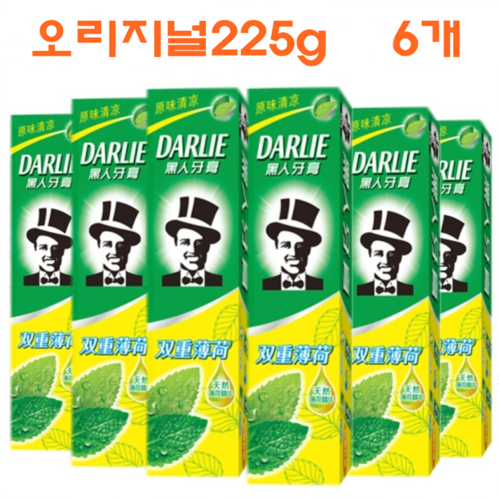 달리차약 흑인치약 DARLIE 치약 달리 오리지널 225g 6개입, 1개