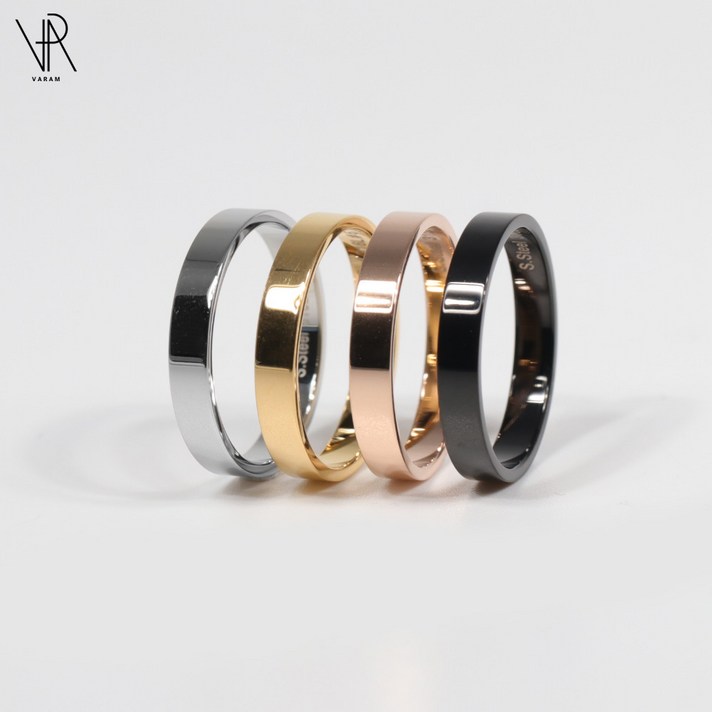  VARAM [1+1 이벤트] 써지컬 스틸 3mm 플레인 슬림 반지 