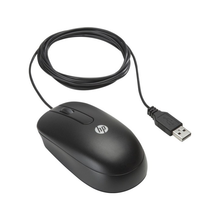 HP 에센셜 USB Mouse 유선 마우스 MOFYUO, 블랙