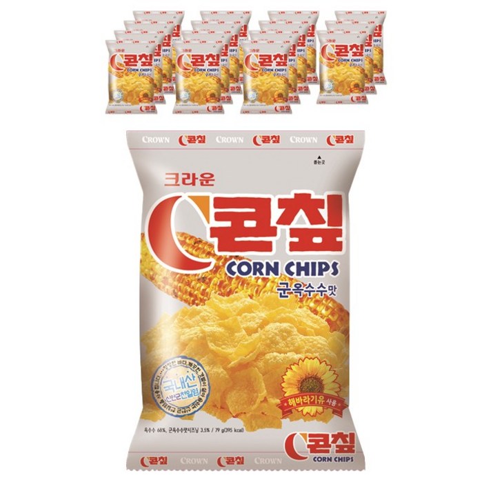 크라운 콘칲-, 70g, 16개입
