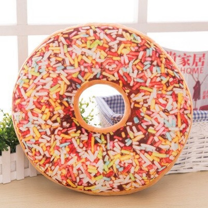 욕창 방지 쿠션 40cm 베개 도넛 초콜릿 소파 좌석 도넛 모양의 베개 좋은 바닥 낮잠, 40X40X8CM, E