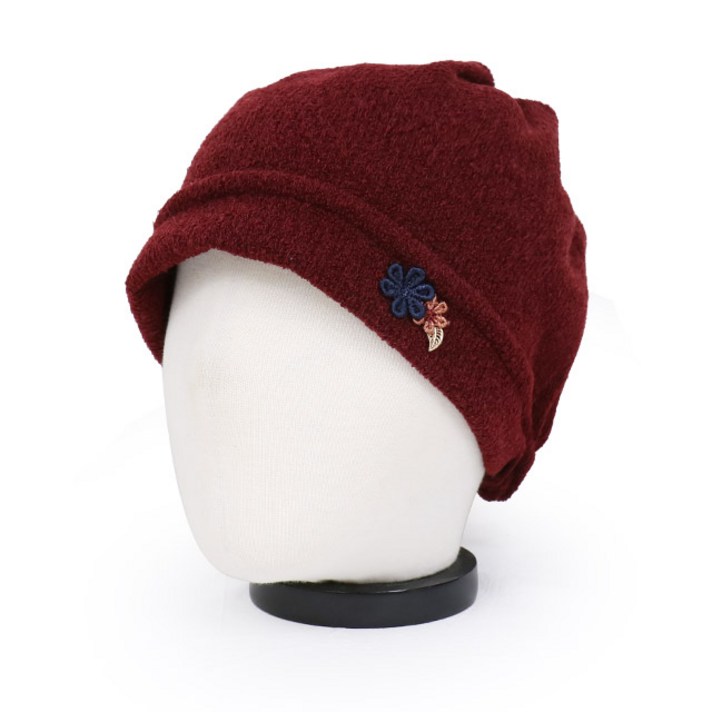 베이직엠 여성 겨울모자 반다나 두건 비니 뒷밴딩 쁘띠 플라워