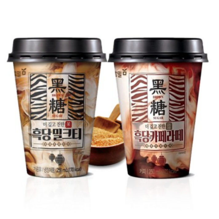 [푸르밀] 흑당 밀크티/카페라떼/혼합구성250ml*20개, 상세페이지참조, 흑당밀크티10컵+흑당카페라떼10컵