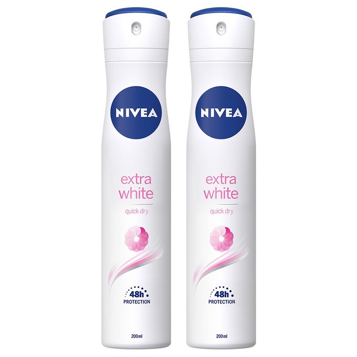 니베아 엑스트라 화이트 데오드란트 스프레이, 200ml, 2개