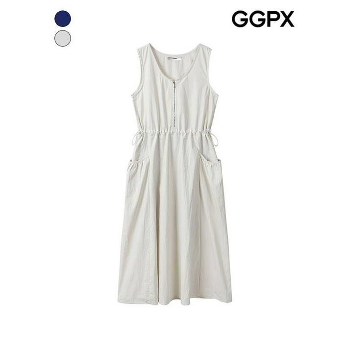 GGPX 지퍼 슬리브리스 스트링 원피스 GP4OP031F GGPX 지퍼 슬리브리스 스트링 원피스 GP4OP031F