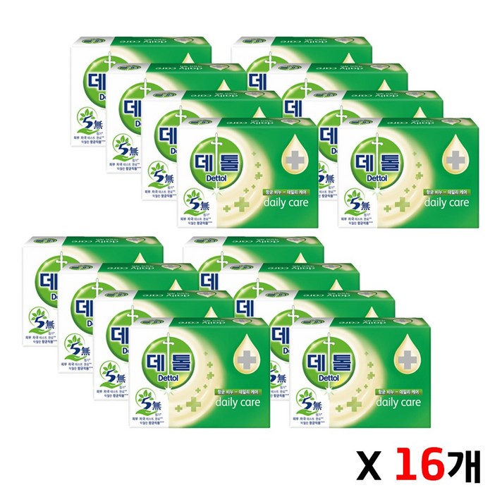데톨 항균 비누 데일리케어, 100g, 16개