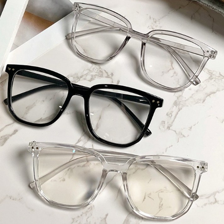 뿔테스퀘어안경 패션 투명 사각 쌩얼 데일리 뿔테