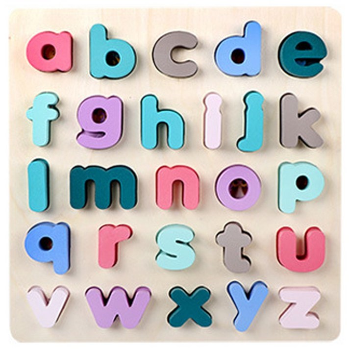 유아용 영어 소문자원목블럭, 26피스, 1개
