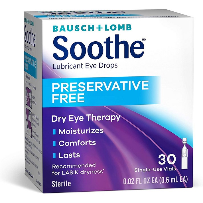 인공눈물 Eye Drops by Bausch & Lomb 안구 건조증 충혈 점안액 30개
