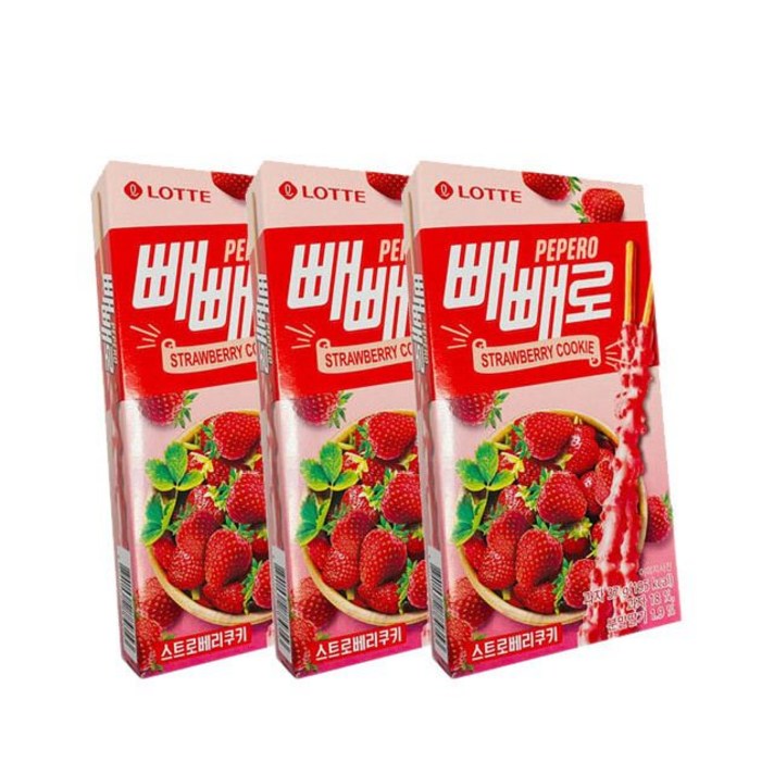 빼빼로 스트로베리 쿠키 37g 3개 간식 모음 안주, 본상품