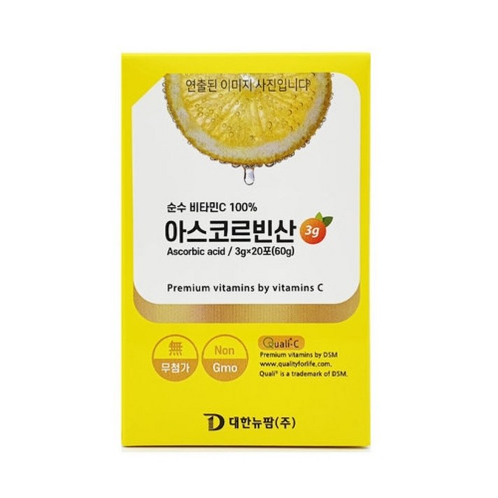 대한뉴팜 순수 비타민C 100% 아스코르빈산 3g*20포 20일분, 20포, 3g
