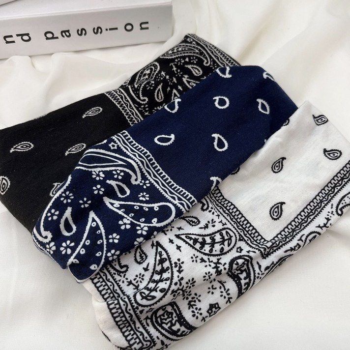 미다미 [3종세트] 힙합 페이즐리 꼬임 요가 반다나 헤어밴드 터번