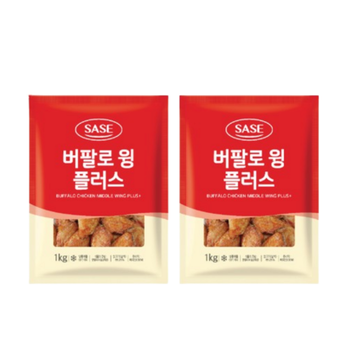  사세 버팔로윙 플러스 1kg x 2봉, 2개 