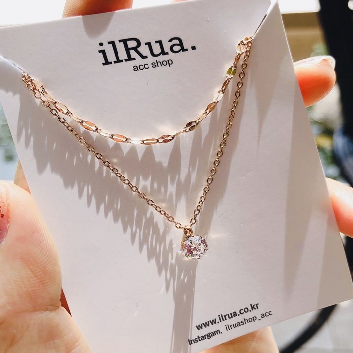 일루아샵 [써지컬스틸] 두줄여리 목걸이 & 팔찌