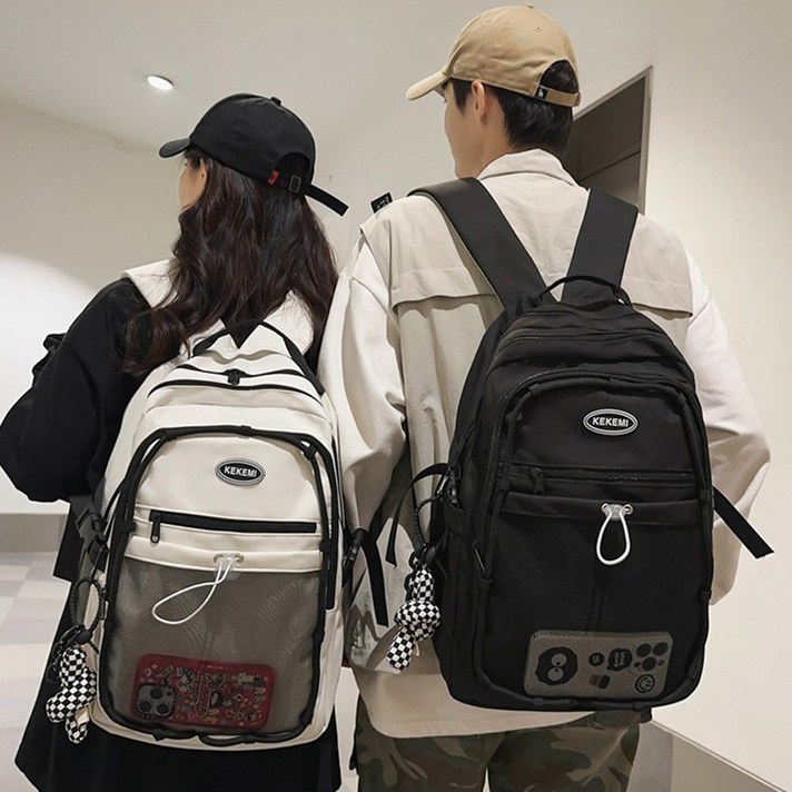  남녀공용 대용량 심플 백팩 학생가방 커플가방 트윈코디 