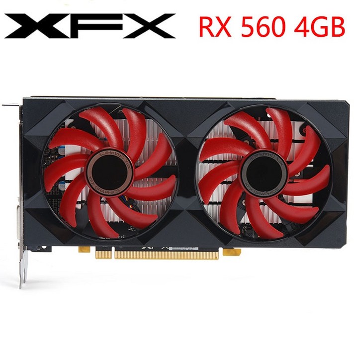 비디오 카드 RX 560 4GB 128비트 GDDR5 560 D 그래픽 AMD 500 시리즈 VGA RX560 470 570 580 480 사용, 없음