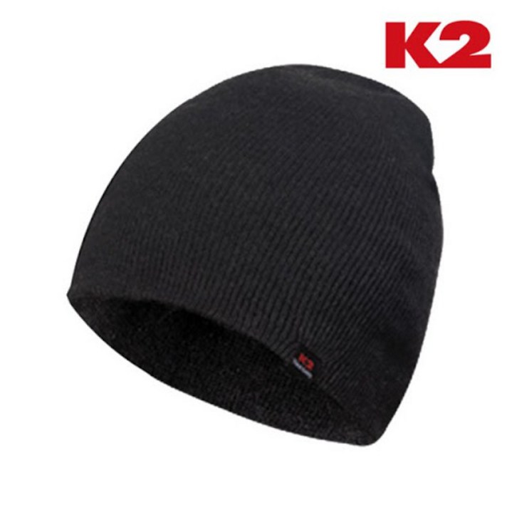 K2 비니 1+1 겨울모자 방한용품, 블랙+블랙