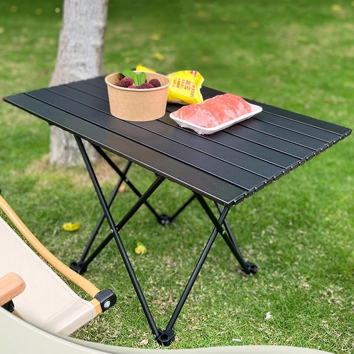 알로이 테이블 미디움 접이식 테이블, 블랙