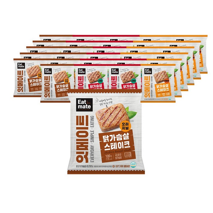  랭킹닭컴 잇메이트 닭가슴살 스테이크 혼합구성, 100g, 30개 