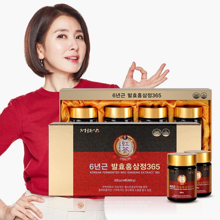 정원삼 6년근 발효홍삼정365 + 쇼핑백, 200g, 4개