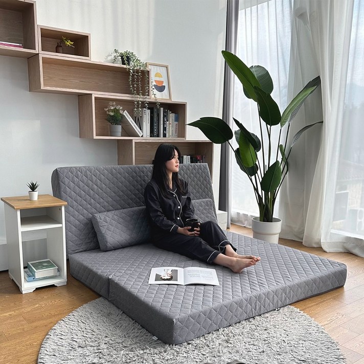  3단 접이식 3D 메모리폼 바닥 침대 토퍼 매트리스 12센치 