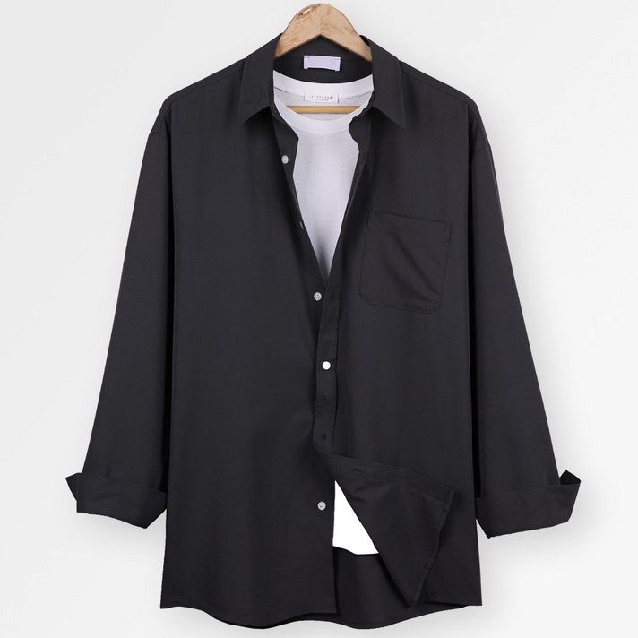 [오버나인] 남자 4XL고밀도 링클프리 컬러 오버핏 빅사이즈 셔츠