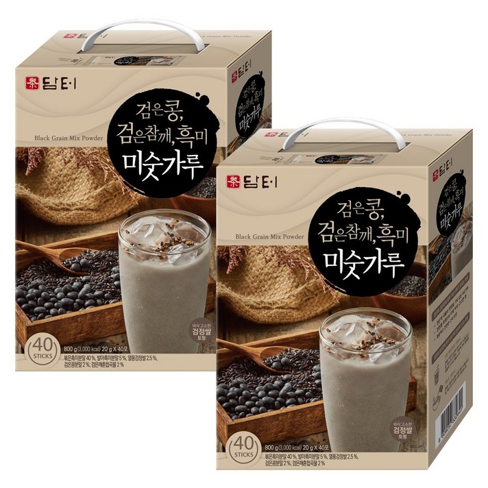 담터 검은콩 검은참깨 흑미 미숫가루 40입 x2개/선식, 80개, 20g