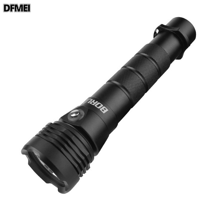 DFMEI P50 다이버 손전등 강광 방수 아웃도어 울트라 라이트 충전 야잠몰이 어획 수중 전문, 손전등+2단 26650+충전기+컬러박스 포장