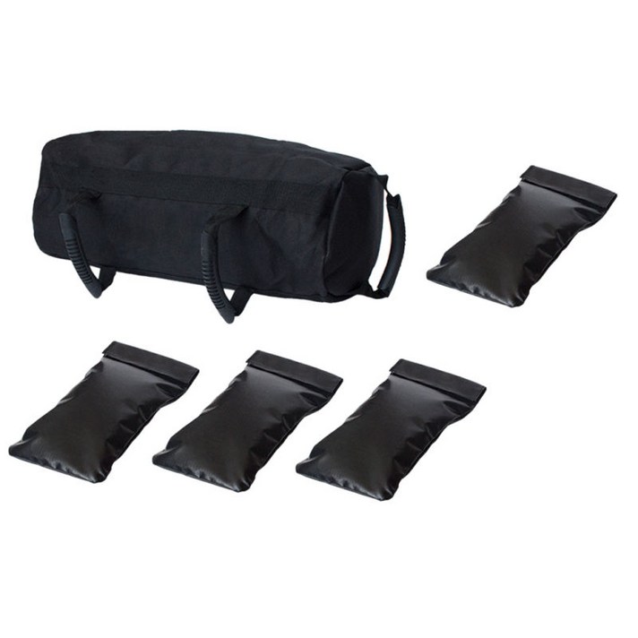 5 조각 무거운 의무 운동 Sandbags 역도 Sandbag 강도 가방, 설명, 옥스포드 헝겊, 블랙