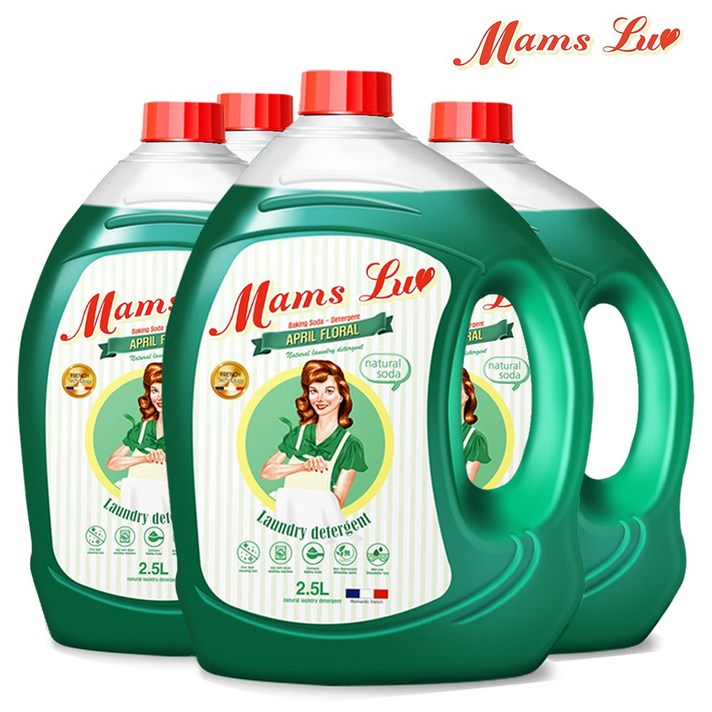  맘스럽 액체세제2.5LX4개 실내건조용 무독성인증 프리미엄 고농축 세제, 4개, 2.5l 