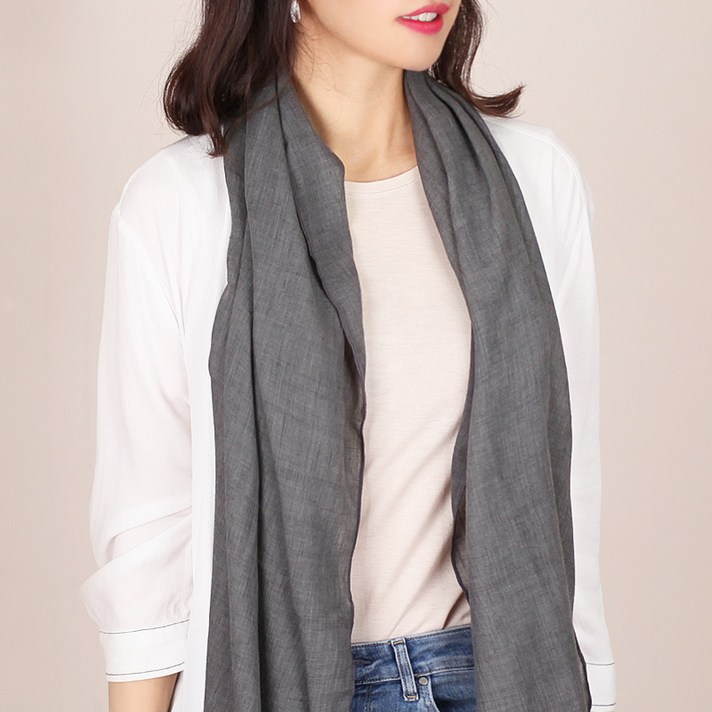 [미디엄템포] 부드럽고 네추럴한 사계절 롱 스카프_피그먼트 브리즈