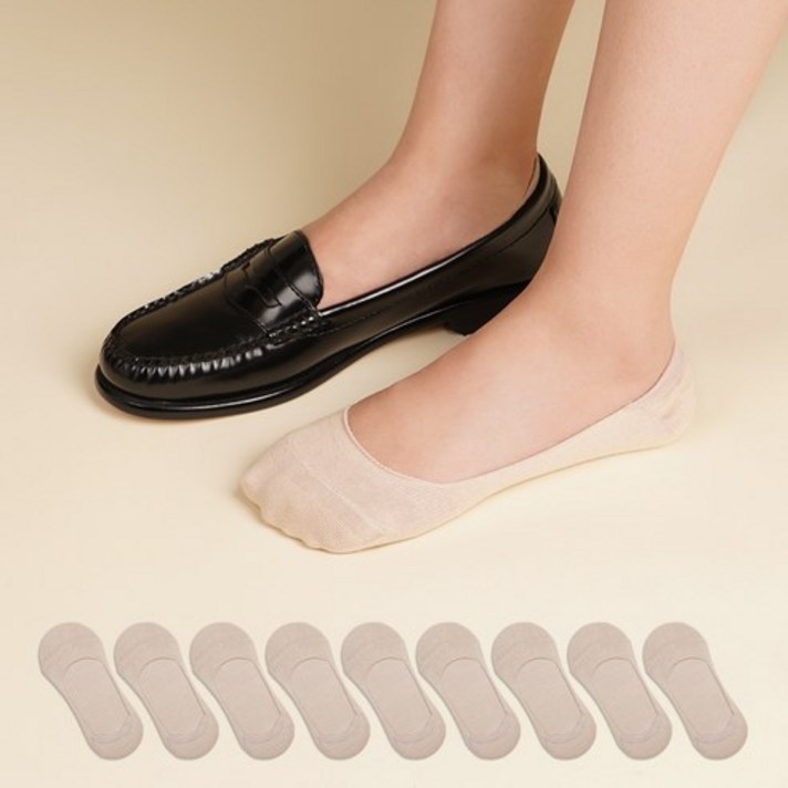 삭스팝 여성용 발등 짧은 NO 빵구 페이크삭스 10켤레